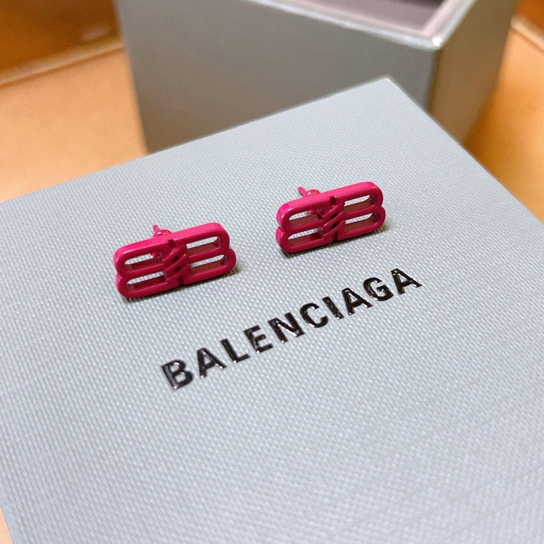 Balenciaga BB pink earrings
