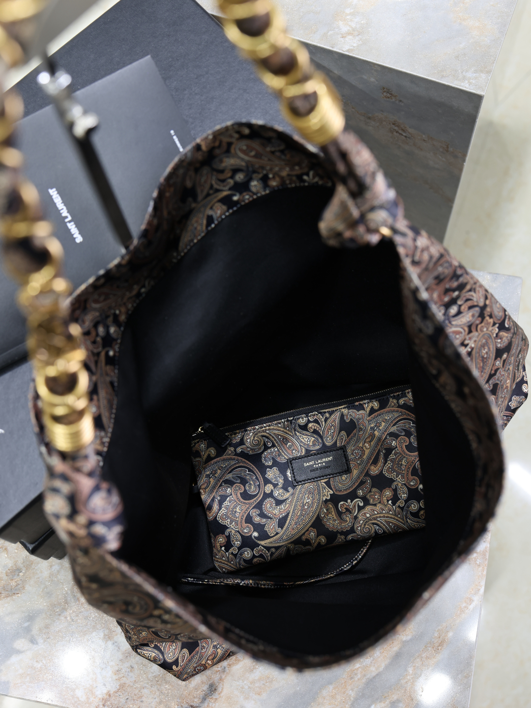 Yves Saint Laurent AMALIA·Jacquard Handbag 834750