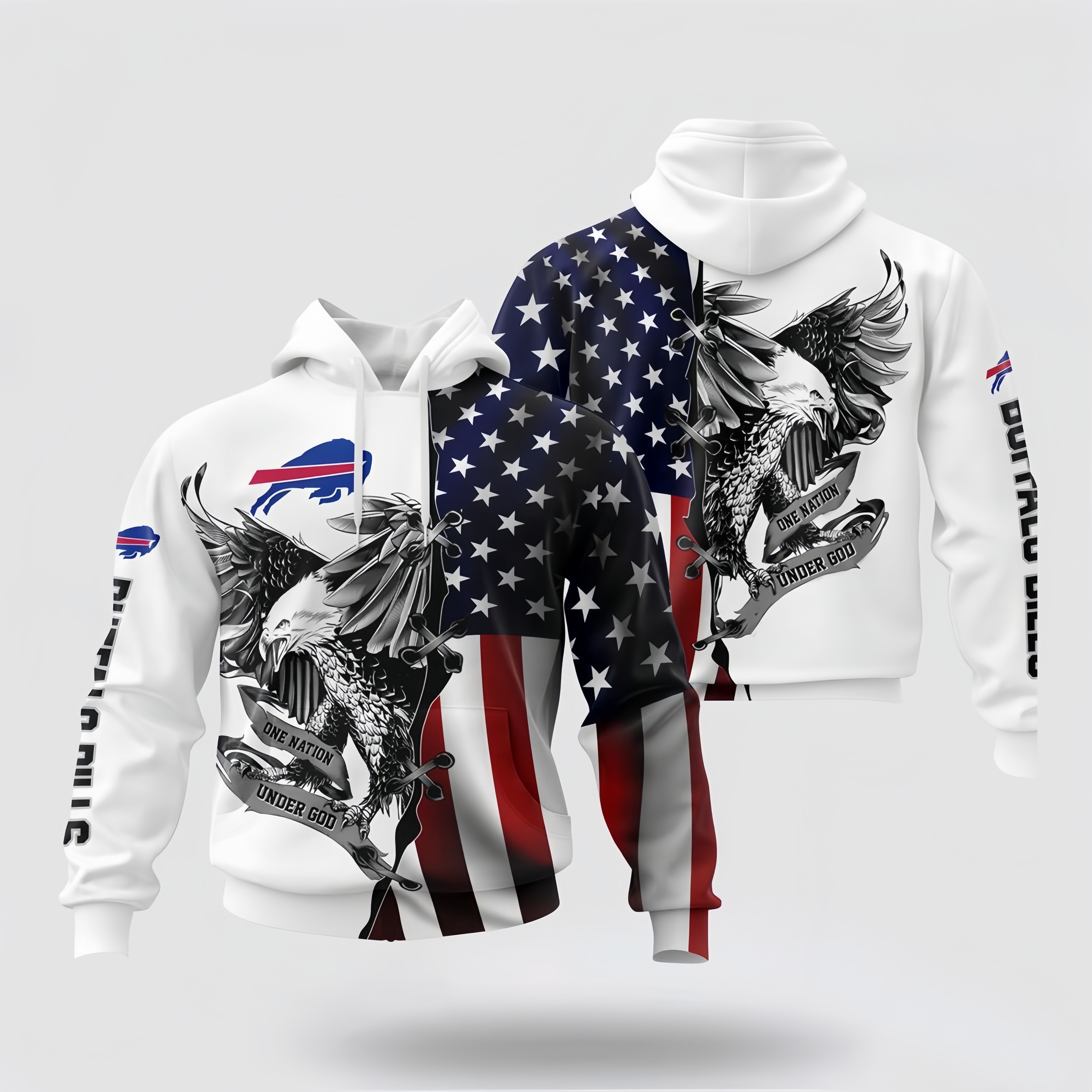 BUFFALO BILLS 3D USA FLAG EAGLE