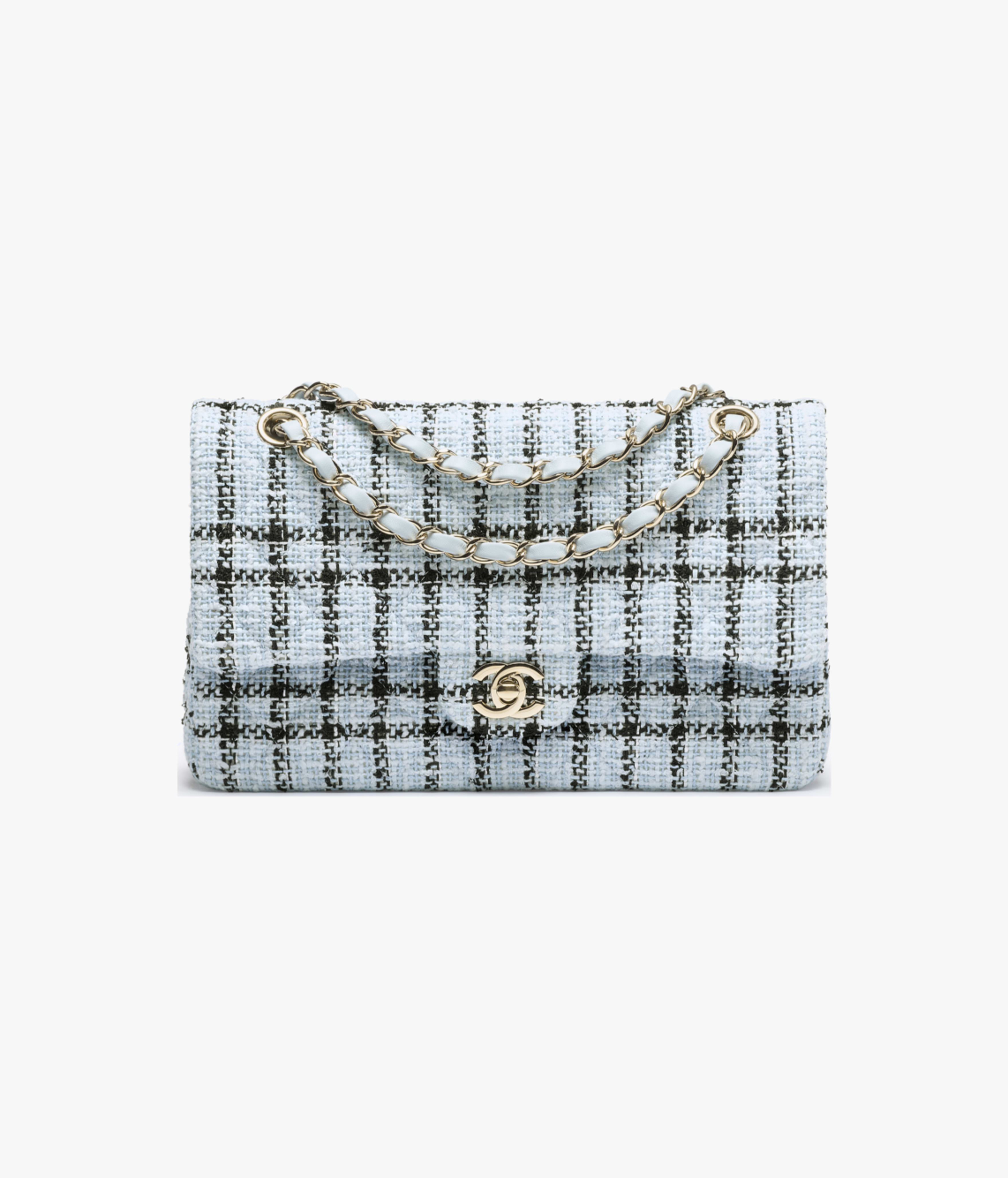 Chanel Classic 11.12 Handbag Light Blue Tweed A01112-B20599-NAGGC