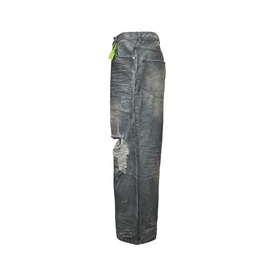 Balenciaga Hidden Dye Dirty Ripped Jeans