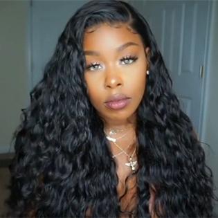 Luna A72 Layered Long Curly Lace Front Wig for African American