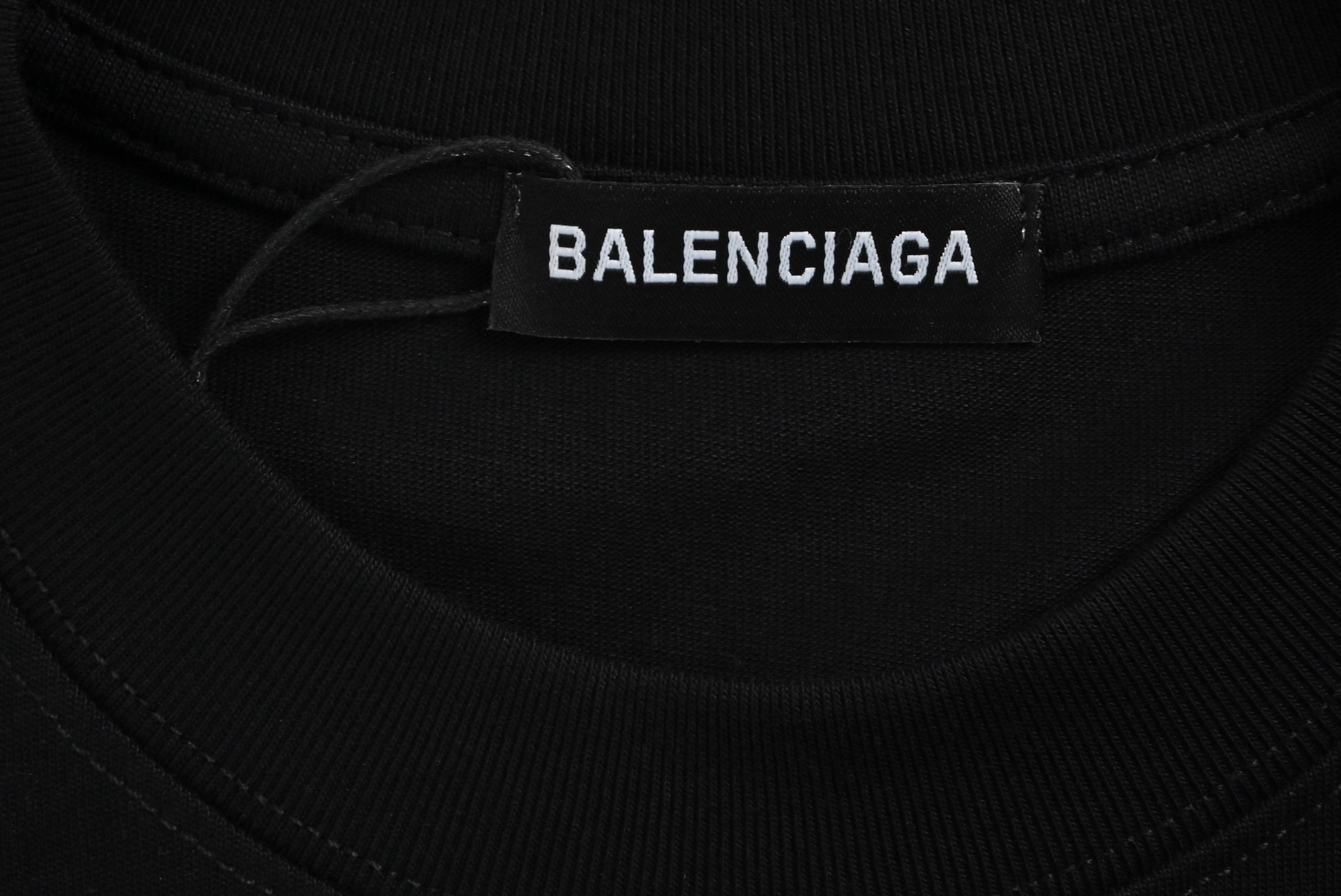 Balenciaga 25ss yellow label embossed letter logo short sleeve