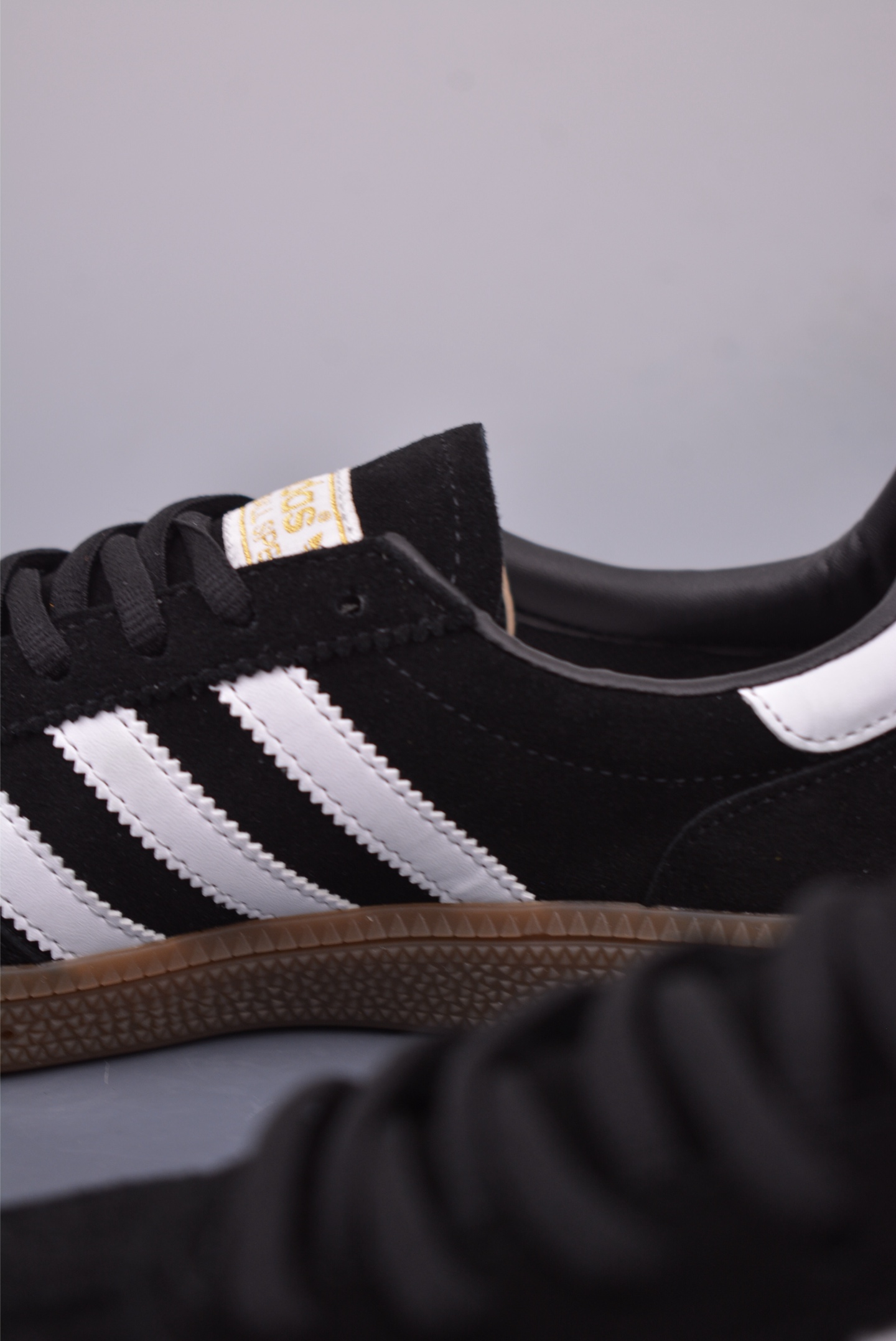 Adidas Originals Handball SPZL sports shoes black and white raw rubber sole DB3021