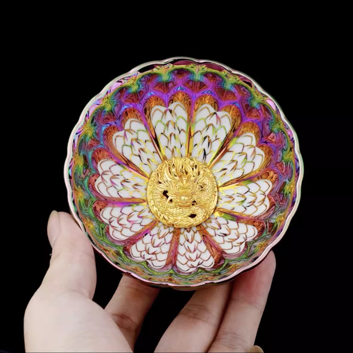 Colorful Tea Cup Glittering Personal Master Tea Cup, 5 oz