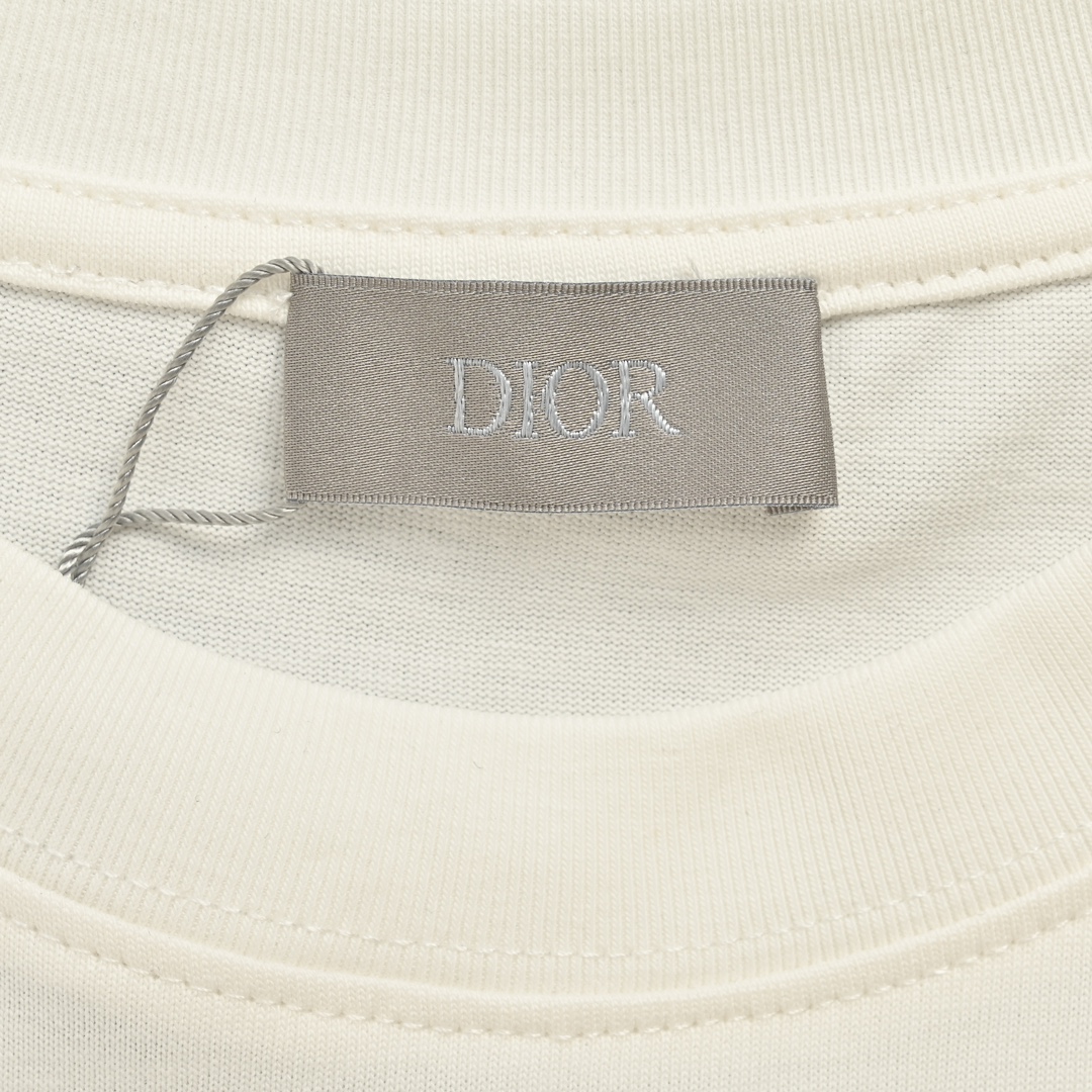 Dior 24ss patch embroidered lettering short sleeve