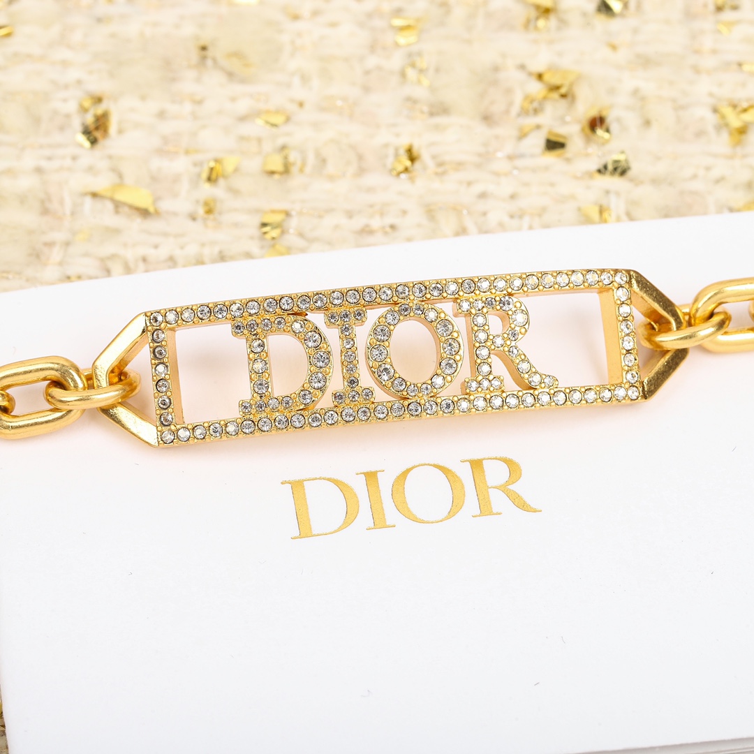 Dior hollow letter thick bracelet