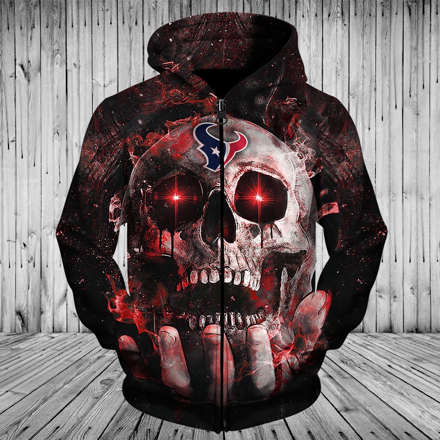 TEXANS HOODIE 3D SKULL 78