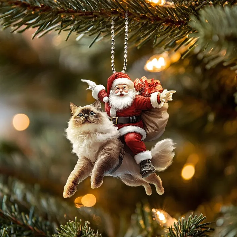 Santa and Animal Ornament