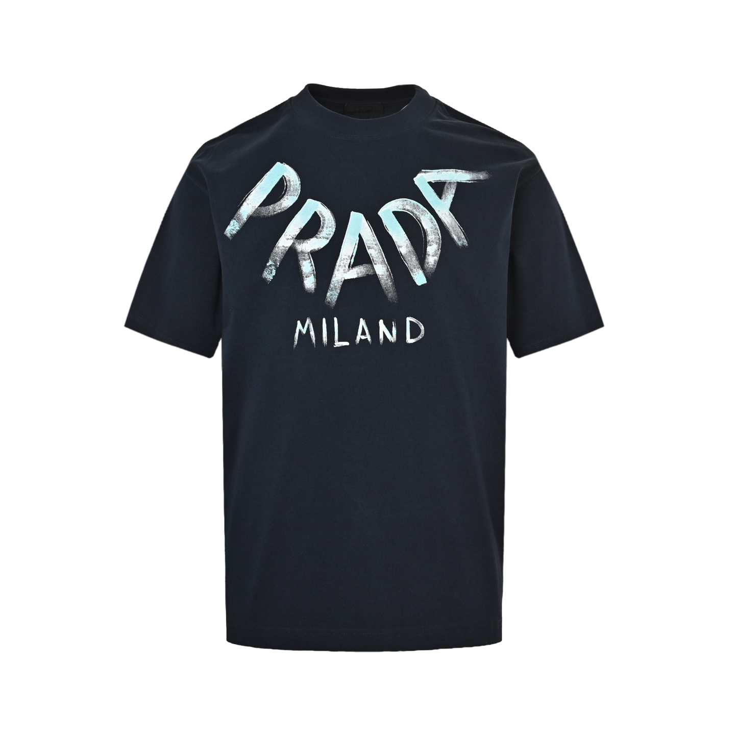 Prada 25ss collar large letter logo print short sleeves