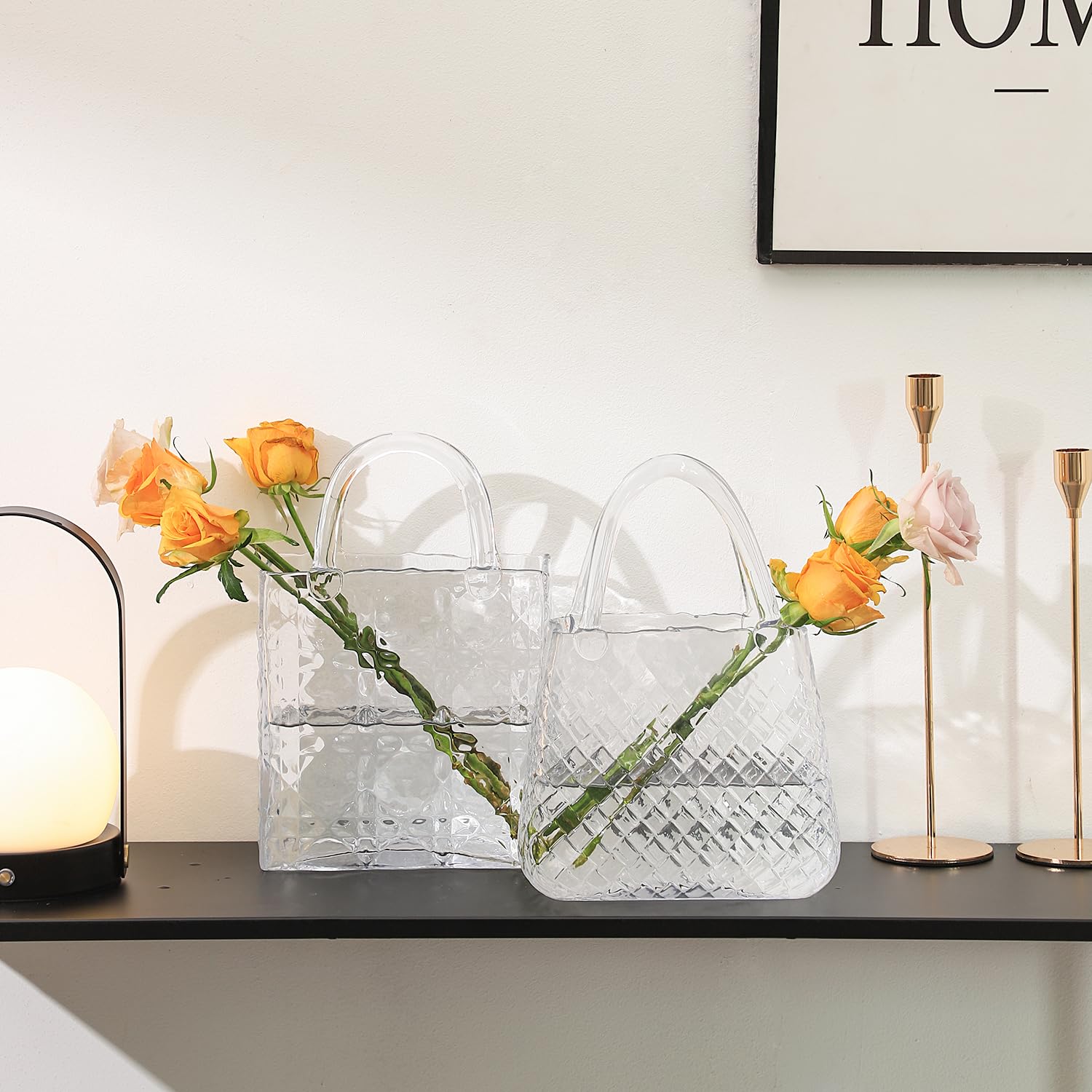 Aesthetic Vase for Flowers, Decorative Vase with Embossed Pattern for Wedding, Living Room, Bedroom, Table, Office