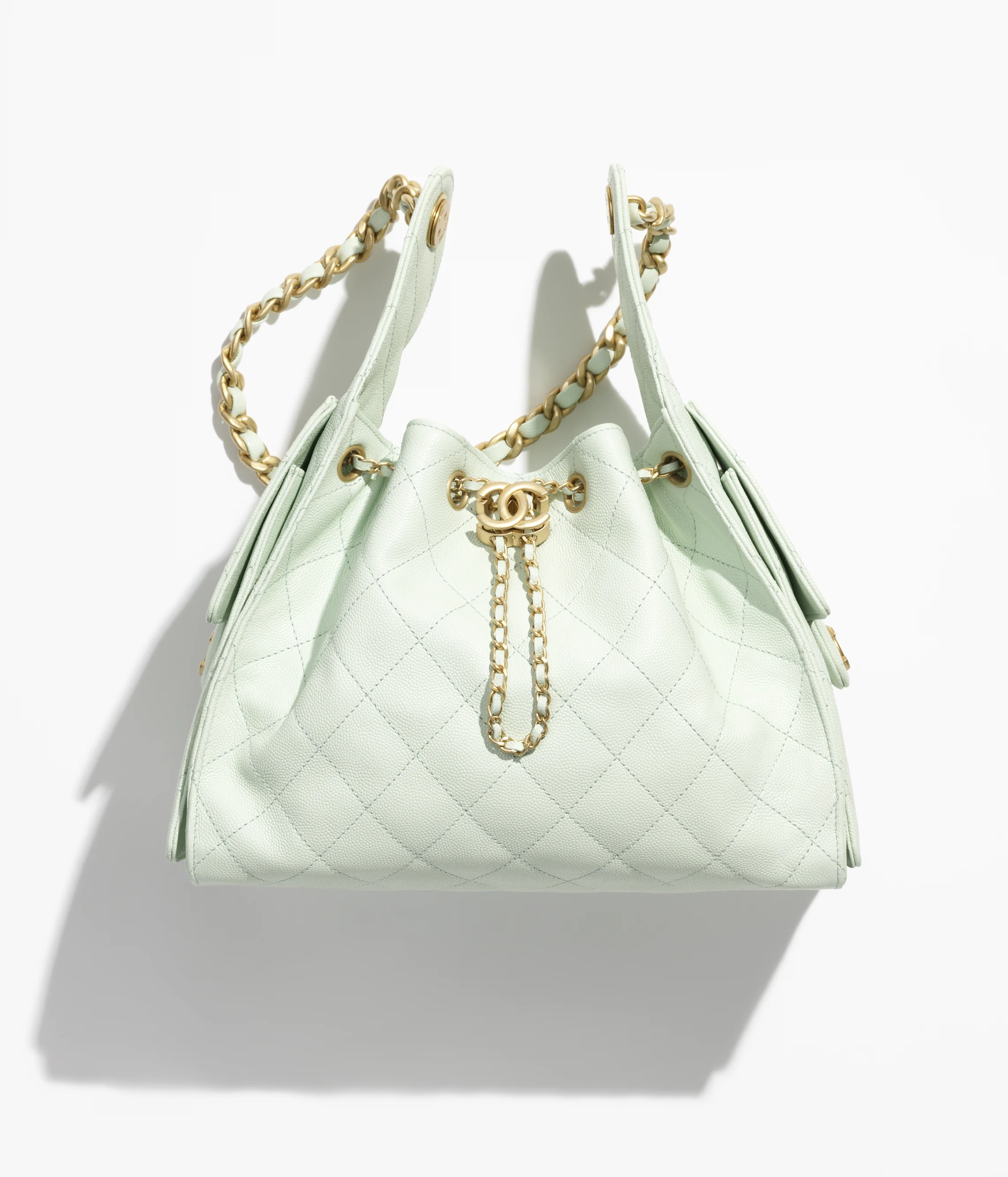 Chanel Small 25 Grained Calfskin & Gold-Tone Metal Light Green AS5293-B20304-NAGER