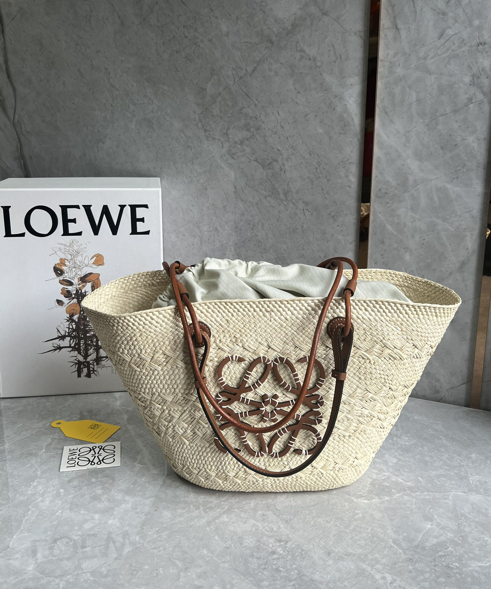 Loewe Anagram Basket Straw Bag 1001