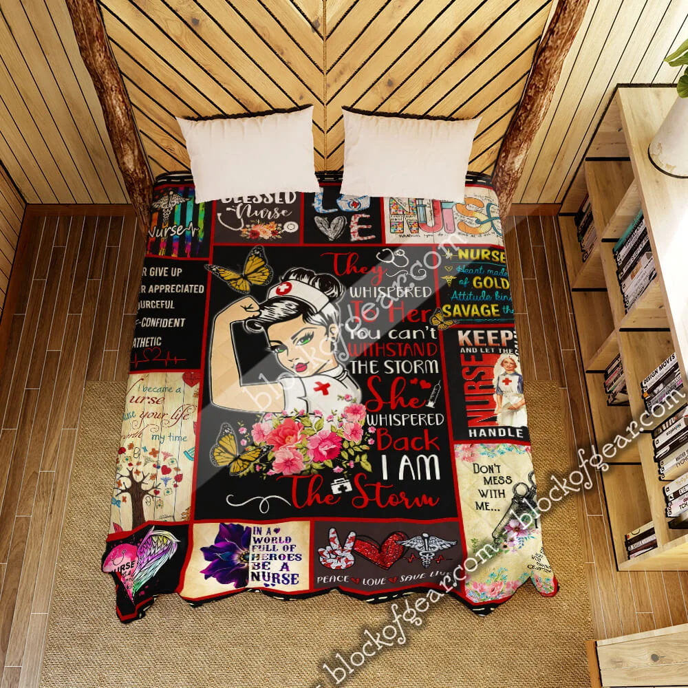 Nurse. I Am The Storm Quilt Blanket