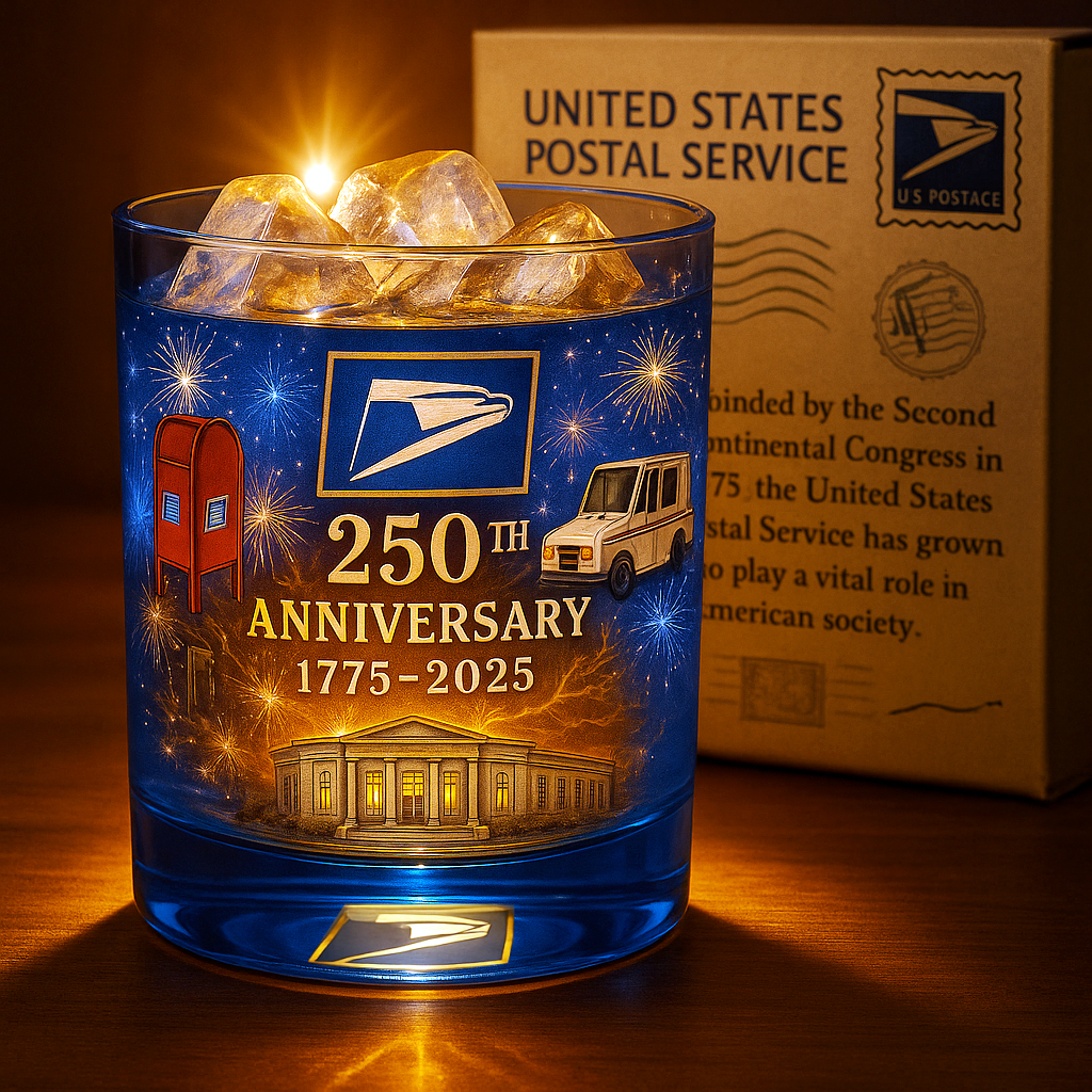 USPS 250th Anniversary Whiskey Glass