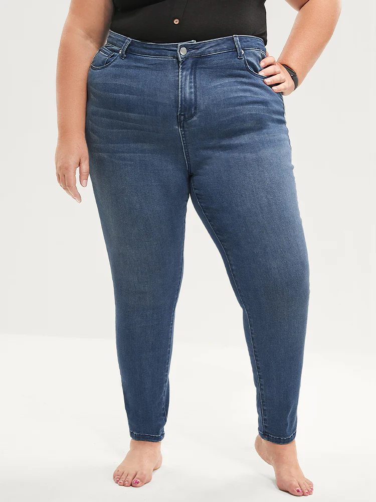 Skinny Extremely Stretchy High Rise Medium Wash Sculpt Waist Jeans
