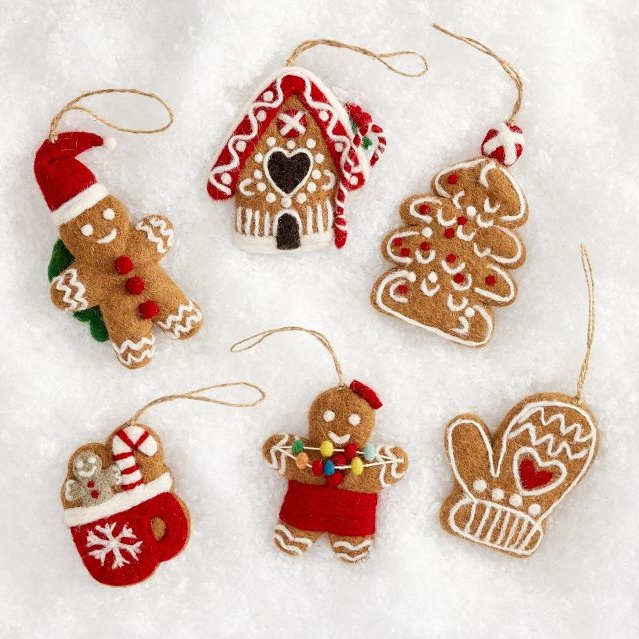 🎄Christmas Hot Sale 60% OFF🎄Gingerbread Felt Ornaments - Set of 6