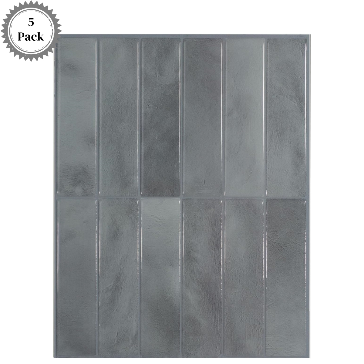 Set of 5 Pack 3D Adhesive Peel and Stick Tile Backsplash