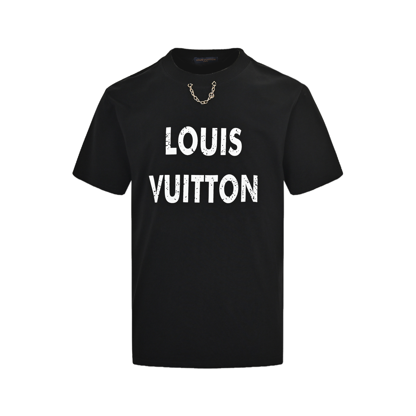 Louis Vuitton 25ss mottled letter print chain short sleeve