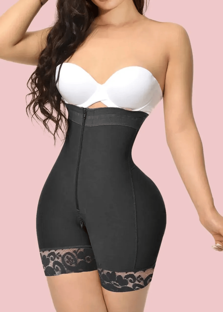 Compression Shapewear Open Bust Tummy Control with Zipper