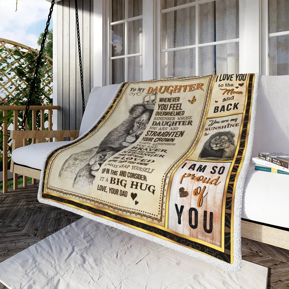 Dad To Daughter, Remember Whose Daughter You Are, Lion Sofa Throw Blanket
