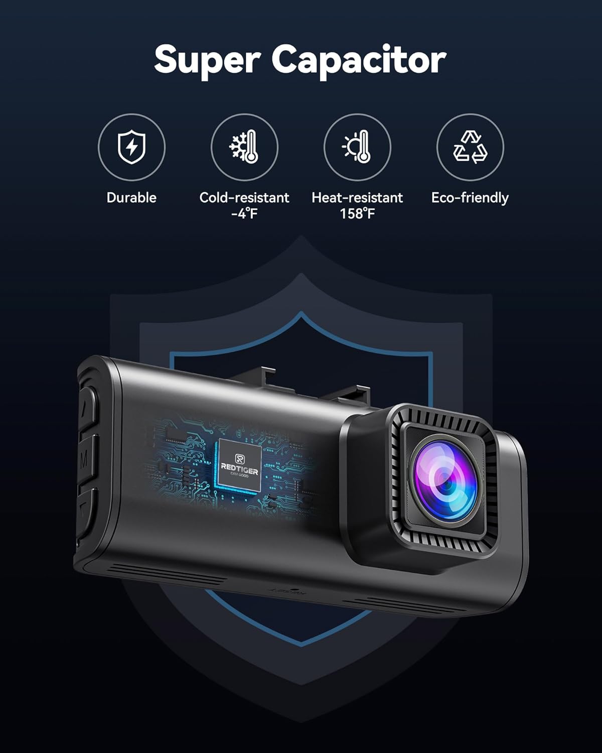 REDTIGER Dash Cam Front Rear 4K/2.5K Full HD Dash Camera for Cars