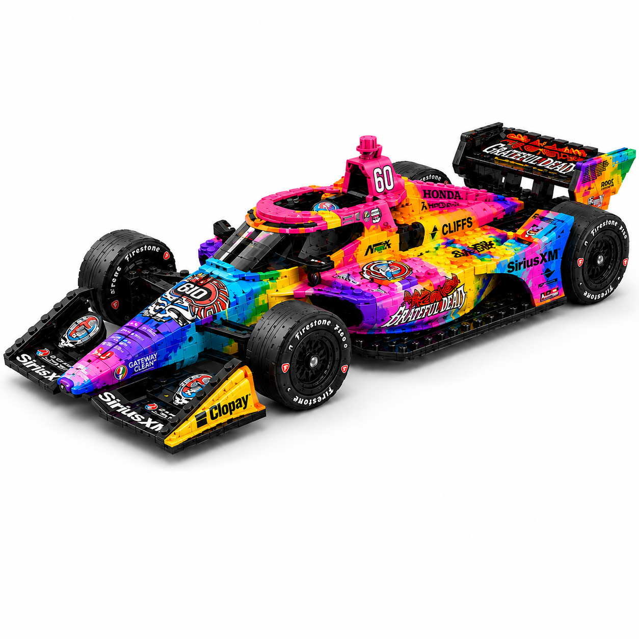🌈No.60 Rainbow Anthem Racer — 🌈CREED x SiriusXM Inspired IndyCar Building Set 🏎