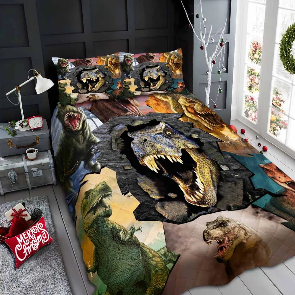 T-Rex Dinosaur Quilt Bed Set