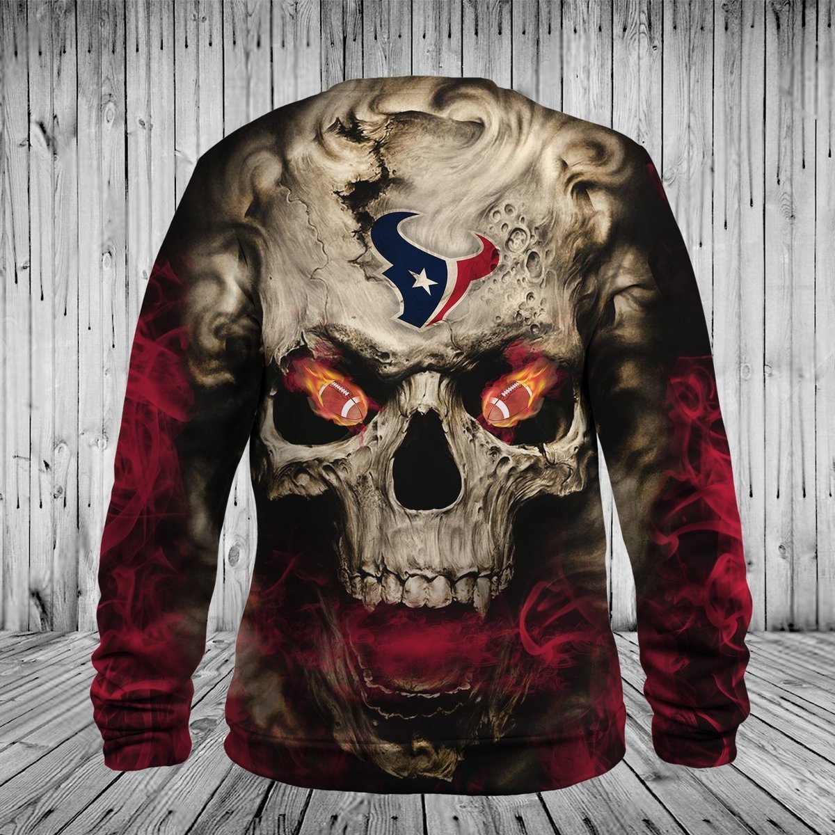 TEXANS 3D HOODIE SKULL54