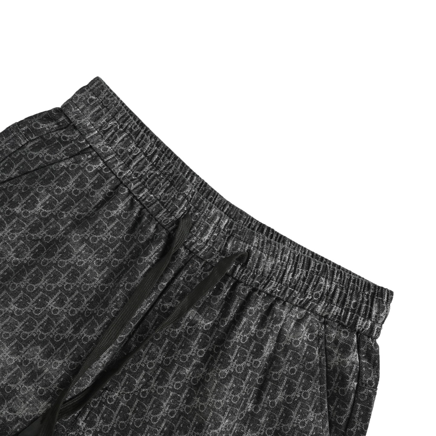Dior 25ss jacquard all-over print distressed denim shorts