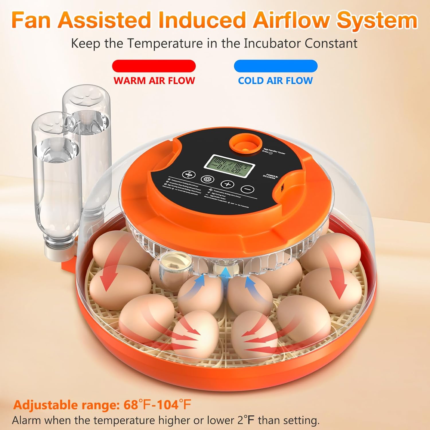 18 Egg Incubator with Automatic Egg Turning and Humidity Control, Incubators for Hatching Eggs, Chicken, Ducks, Goose, Pigeon, Quail, Parrot Incubator for Farm