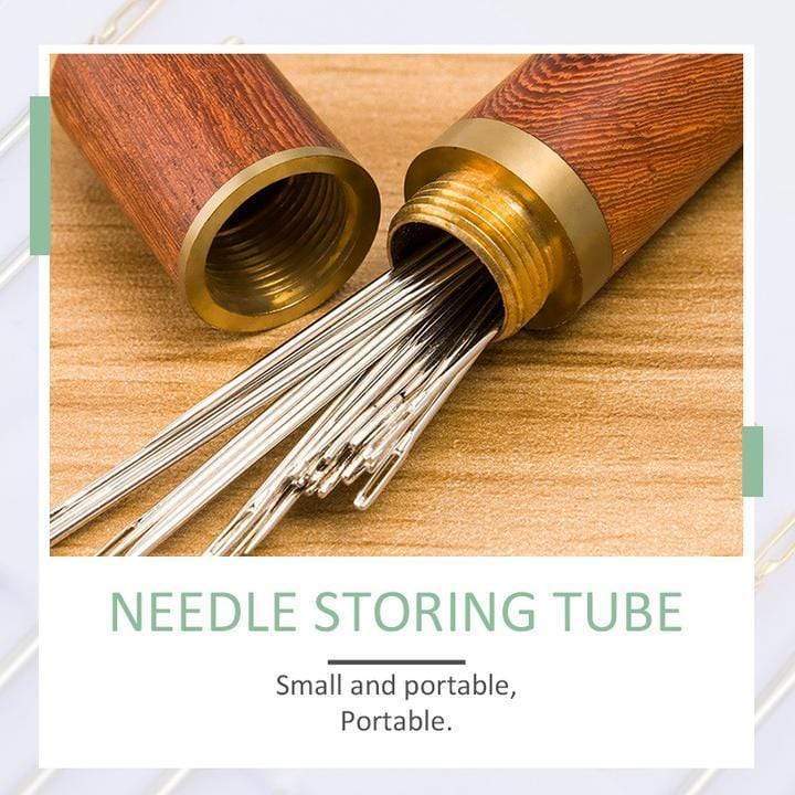 (🔥Last Day Promotion - 50% OFF)Self-threading Needles Set(12 Pcs Needles+Rosewood Storage Tube)- BUY 3 SETS GET 1 SETS FREE NOW