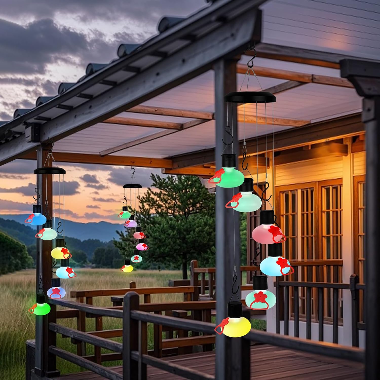 🔥Last Day 50% OFF🔥Unique Charming Wind Chimes Solar Lights Hummingbird Feeders