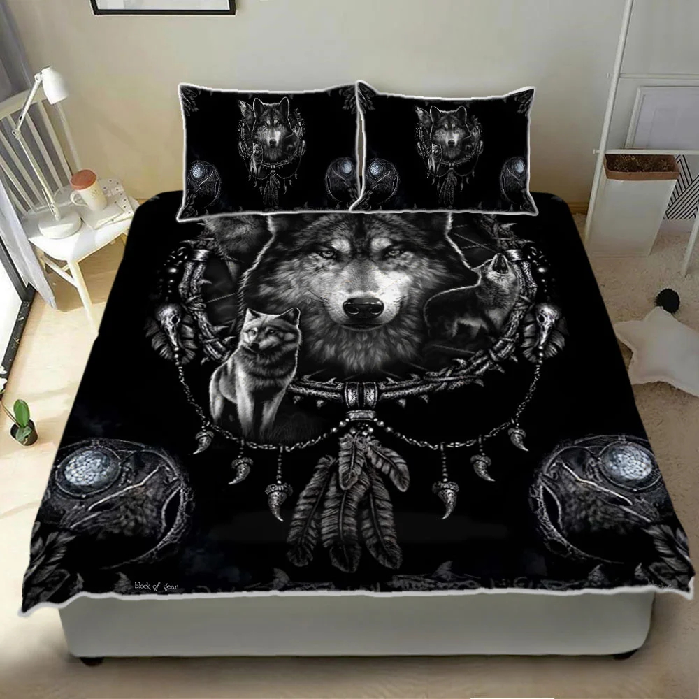 Wolf Dream Catcher Quilt Bed Set