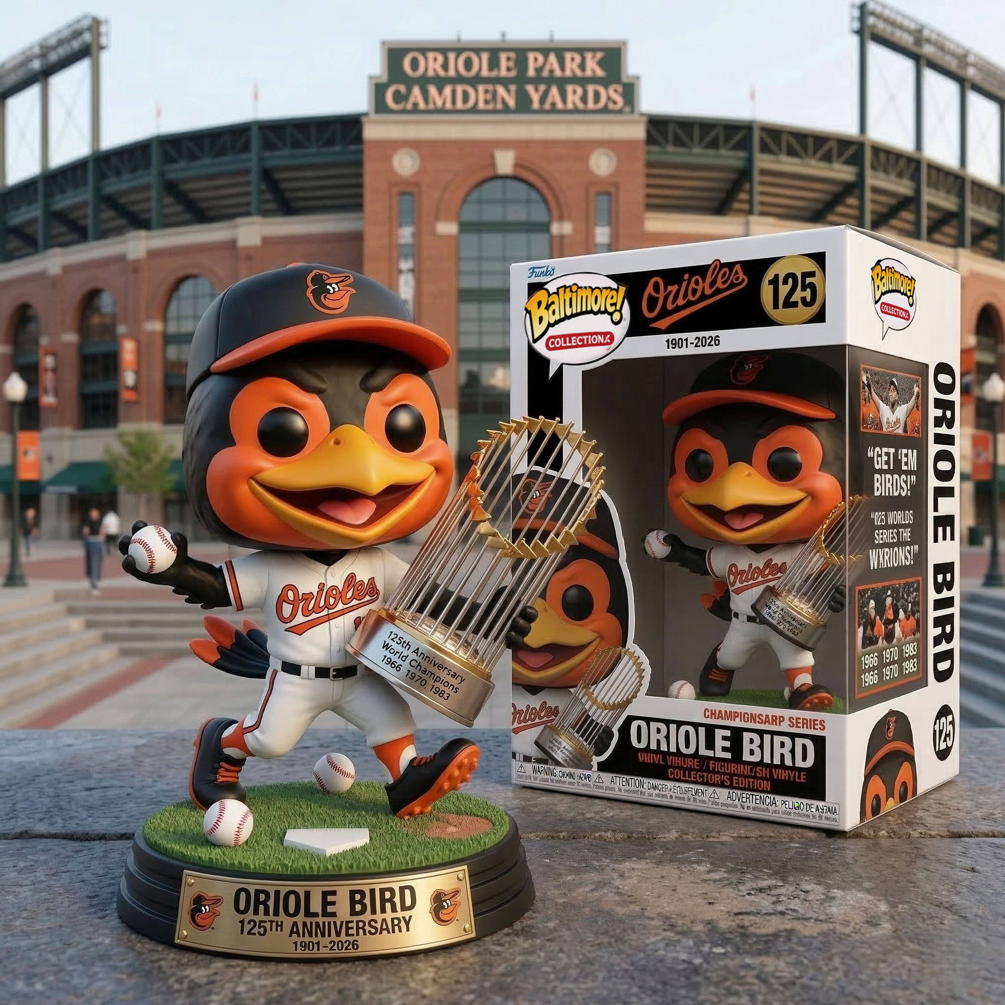 Baltimore Orioles Oriole Bird 125th Anniversary Edition Bobblehead