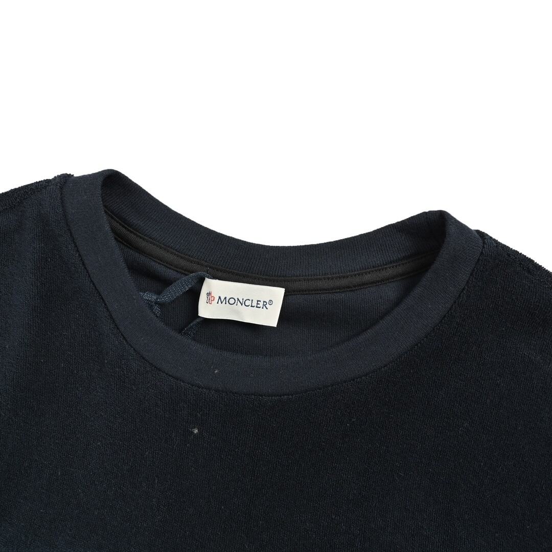 Moncler 24Fw flocked patch letter towel material long-sleeved T-shirt