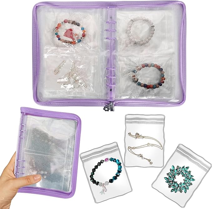 🔥Last Day Promotion-SAVE 50% OFF🔥Transparent Jewelry Storage Book With 60 Portable Anti Tarnish Jewelry Bags