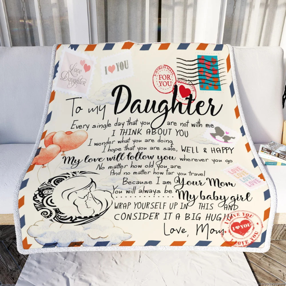 To My Daughter, Love Letter From Mom Sofa Throw Blanket