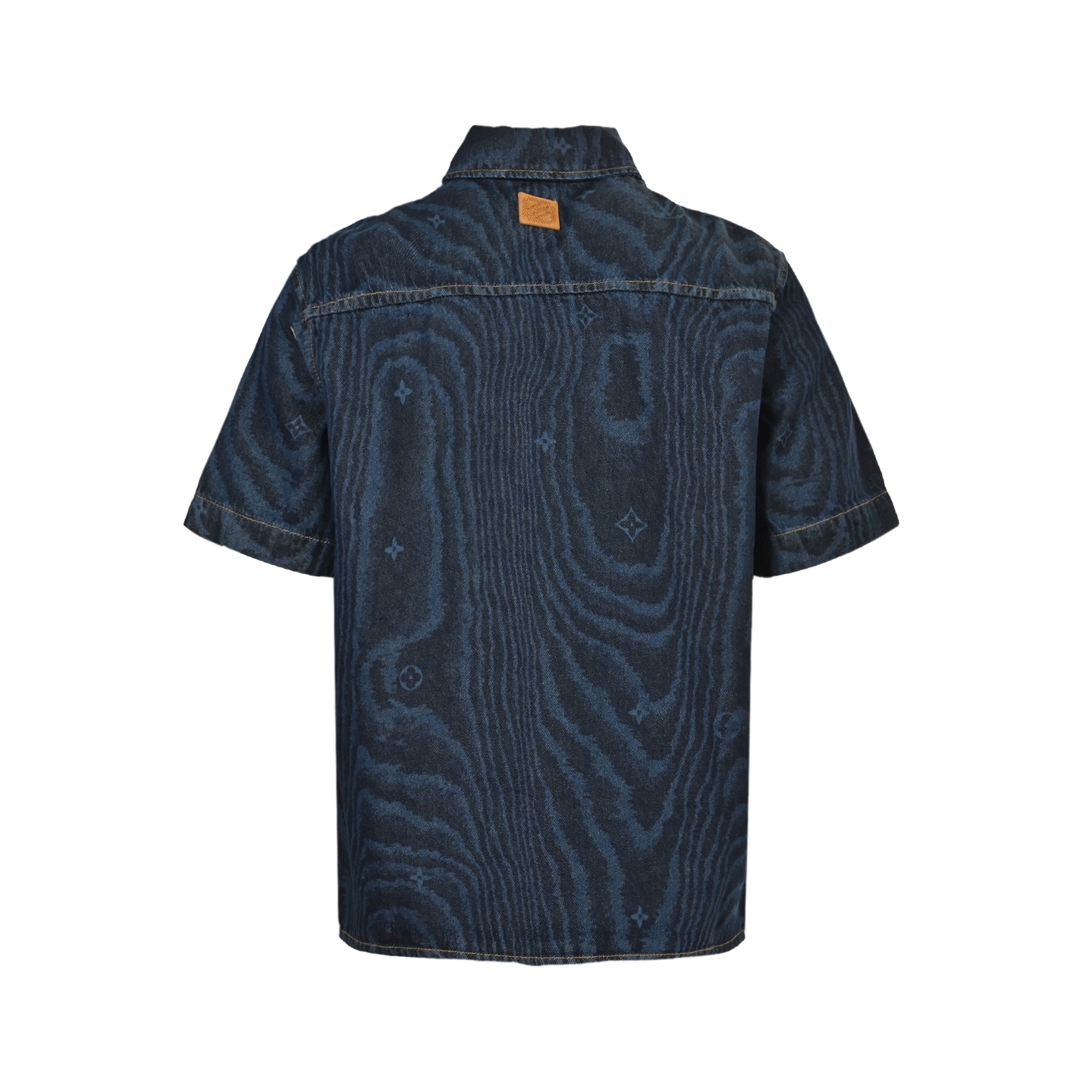 Louis Vuitton 25ss wood wheel pattern denim short-sleeved shirt