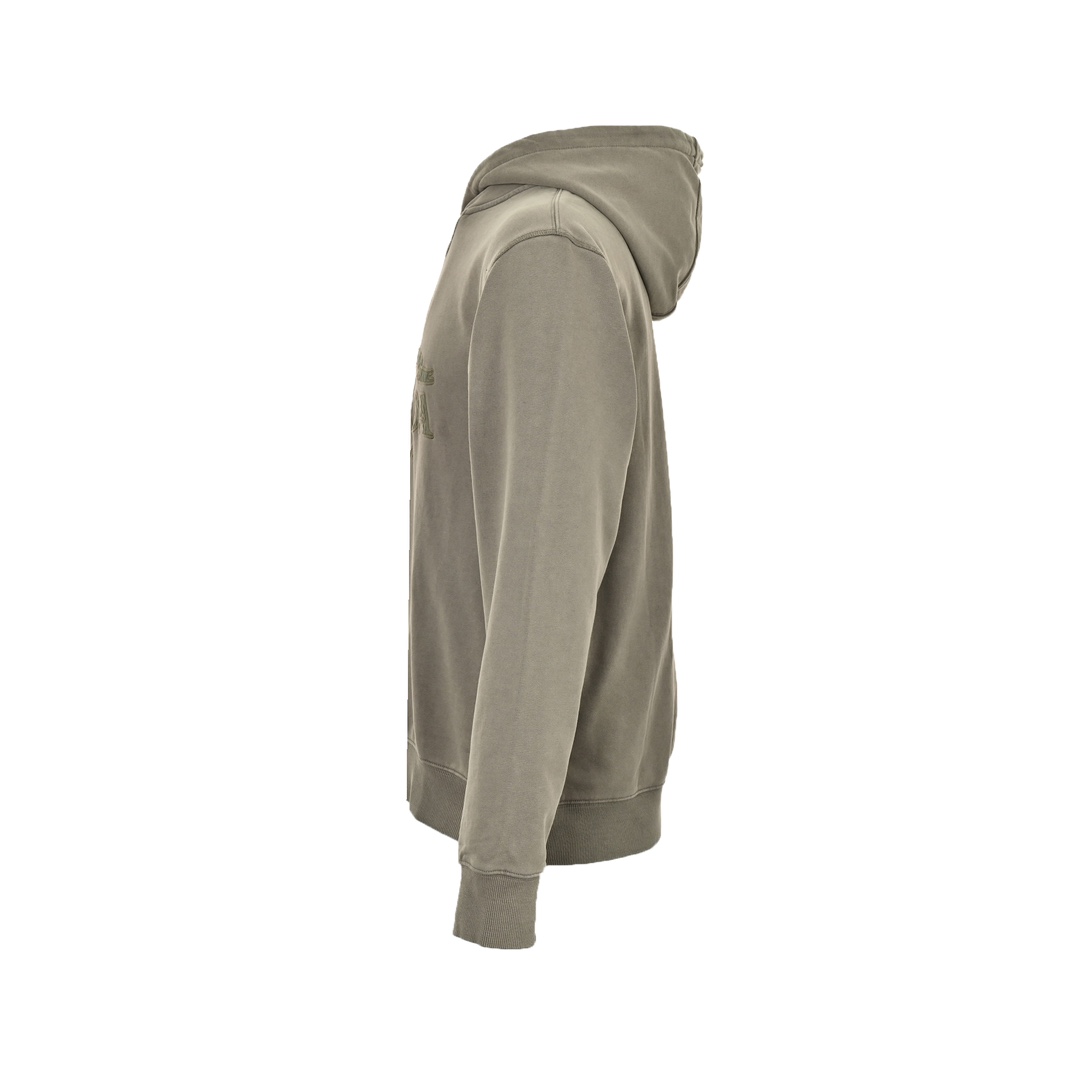 Prada 24Fw embroidered logo washed hooded sweatshirt