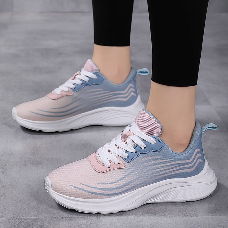 Women's Candy Color Lace-Up Mesh Sneakers