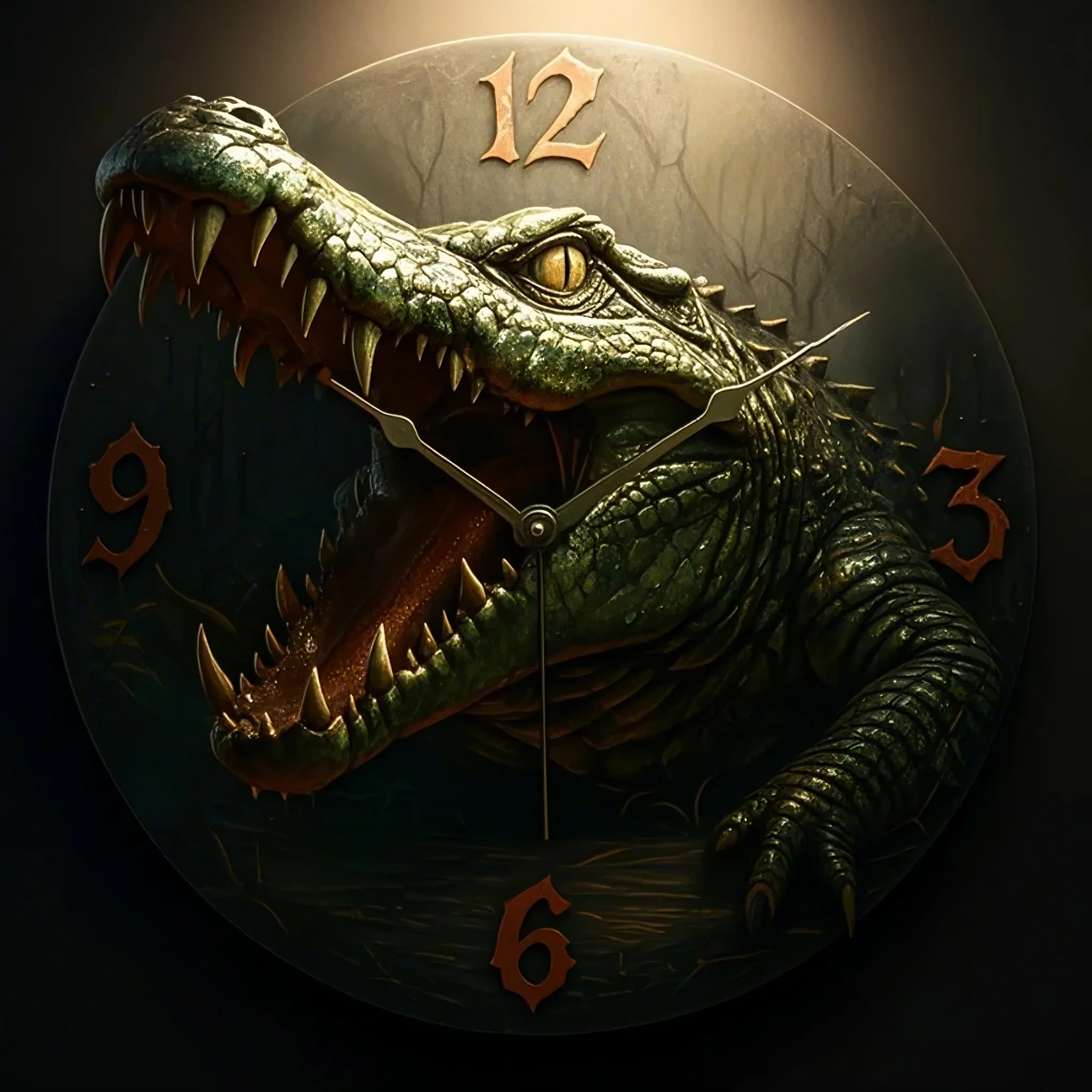 Alligator Clock Mural: Time with a Bite! 🐊🕒