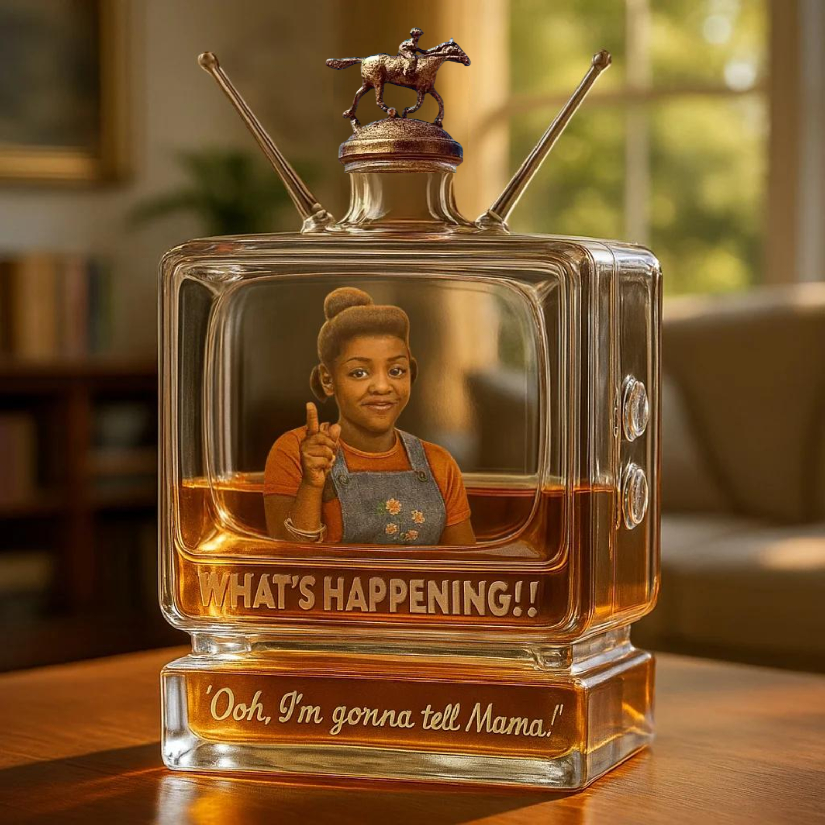 Rerun Evans “What’s Happening!!” Commemorative Whiskey Bottle
