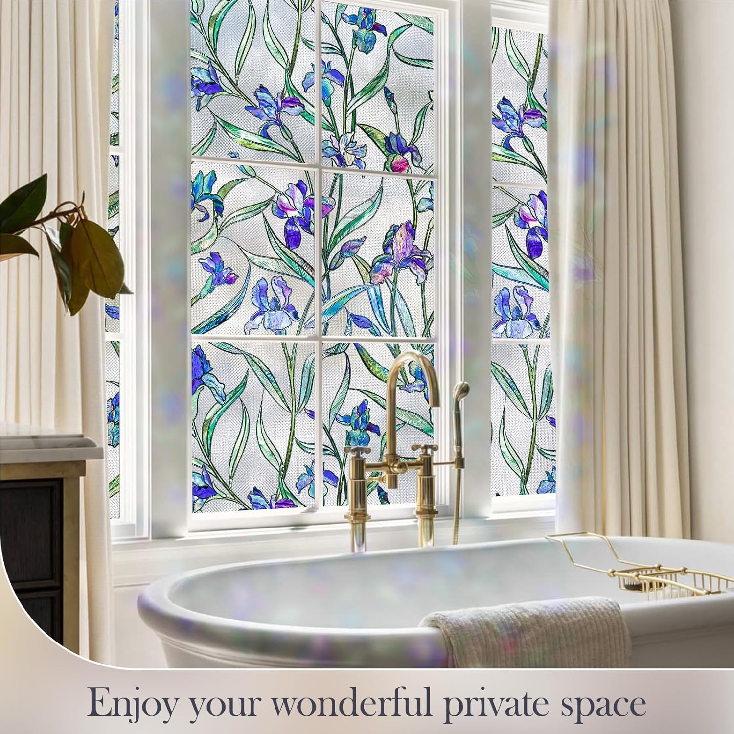 💥ON SALE💥- 3D Floral Stained Glass Window Film, Anti UV🪟🌸