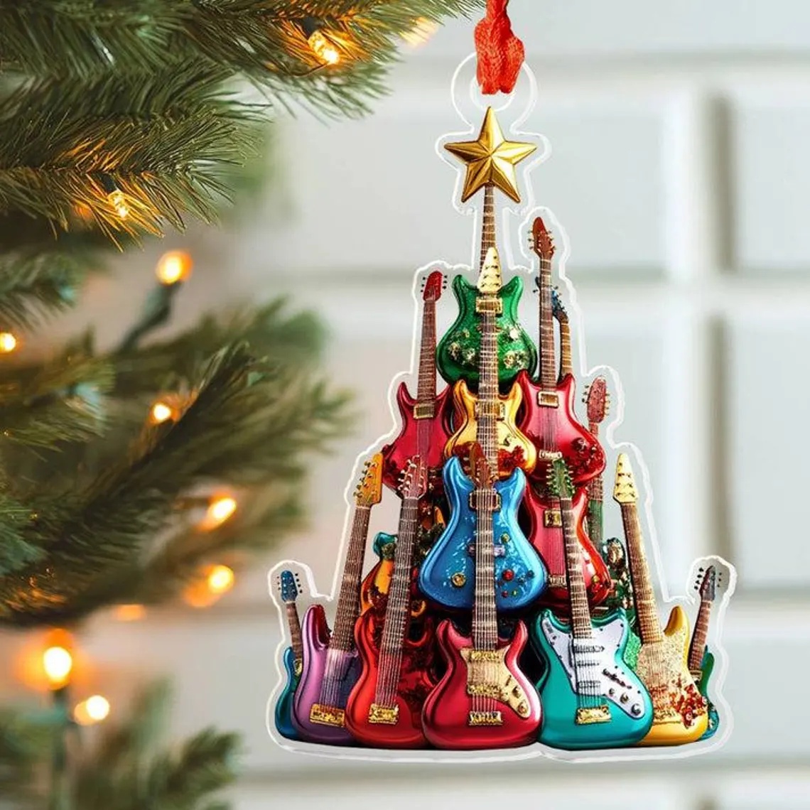 Guitar Tree Christmas Ornament
