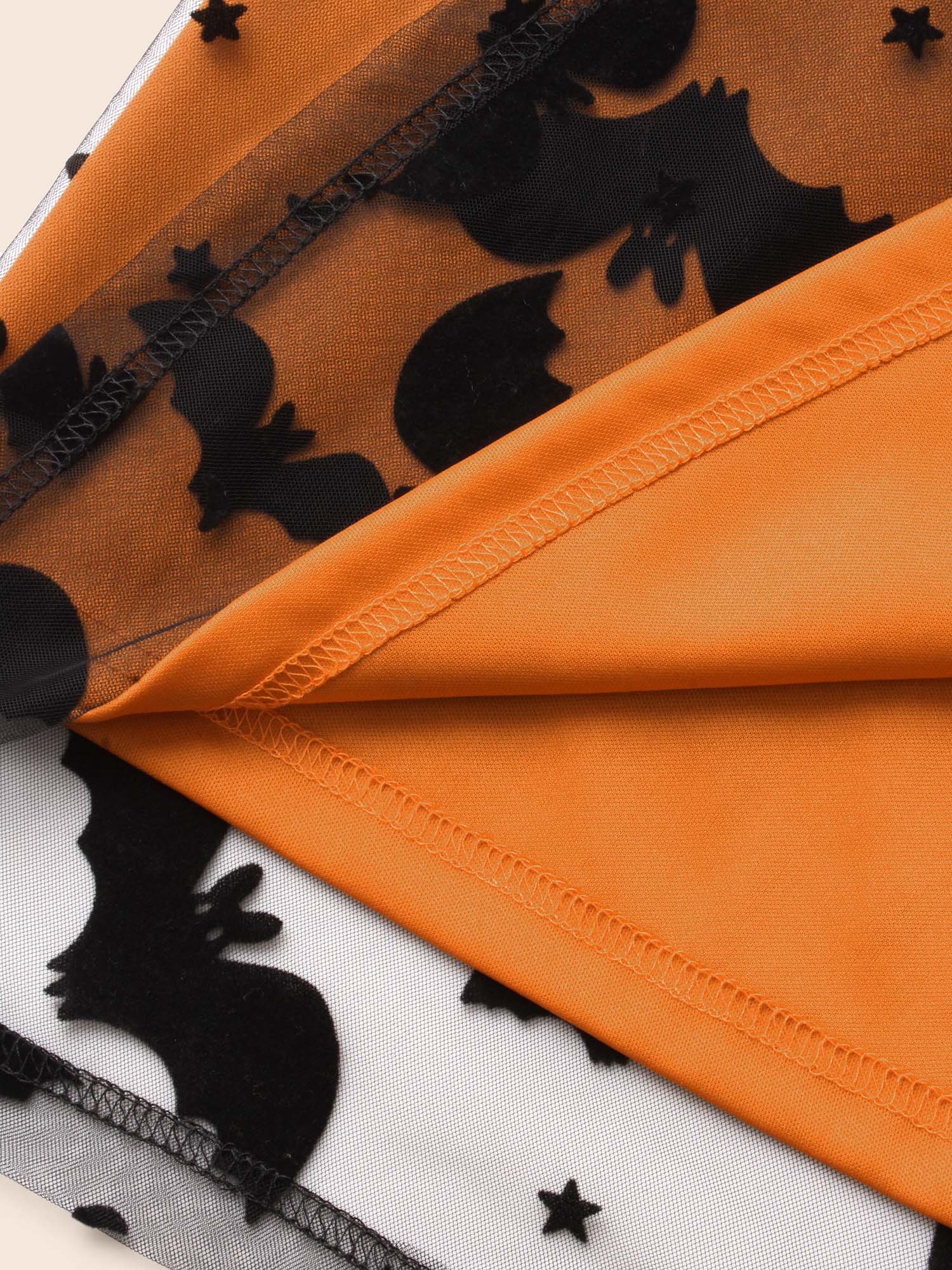 Bat Motif A-Line Midi Skirt