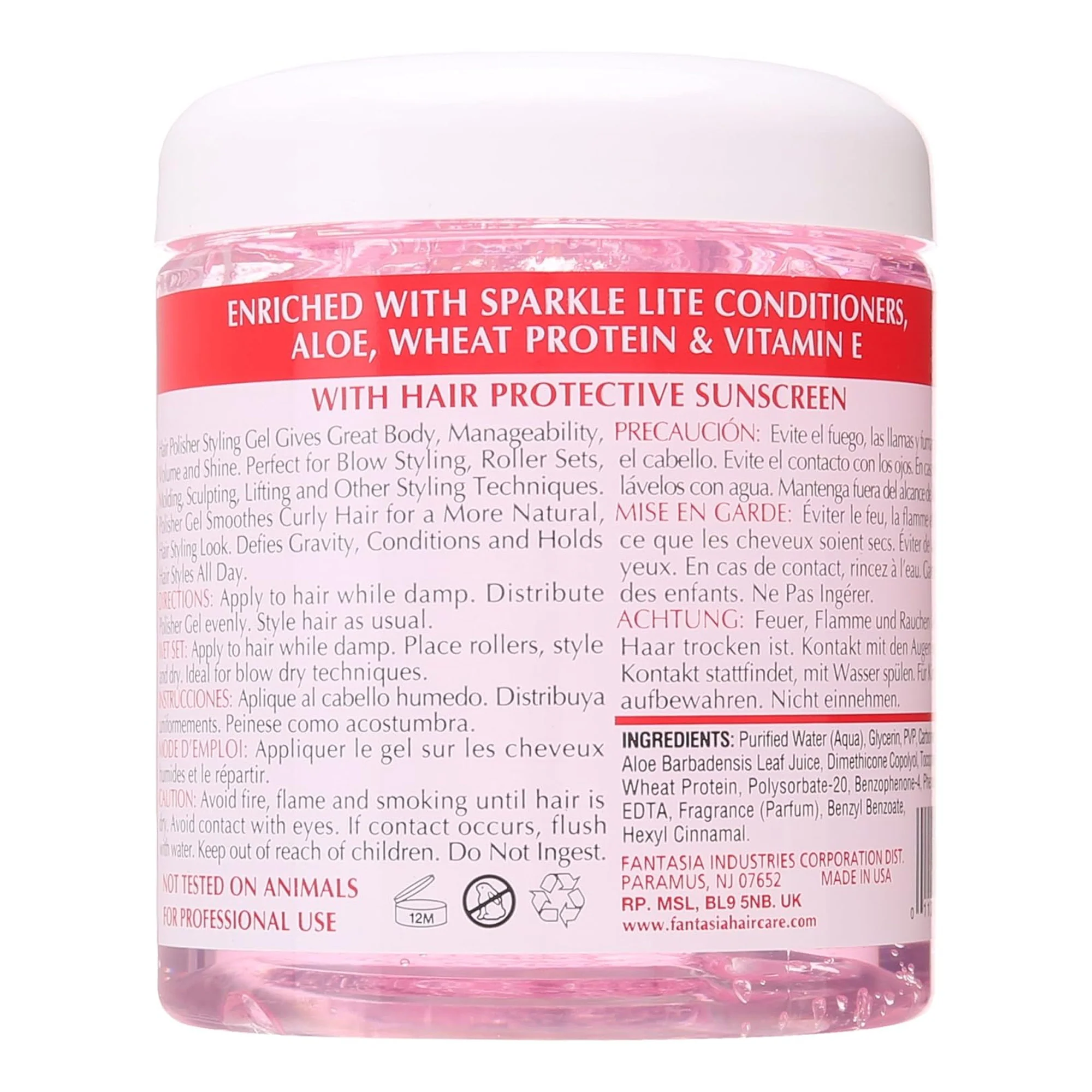 Fantasia Hair Polisher Styling Gel with Sparkle Lites, 16 Ounce