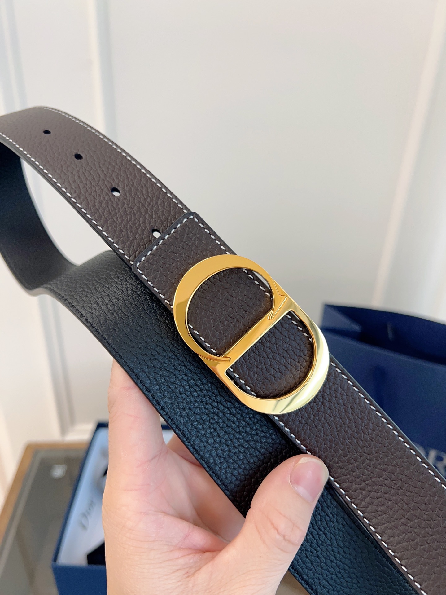 Dior double-sided leather belt 3.5CM wide
