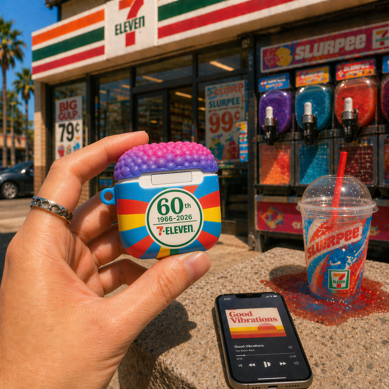 🔥7- Eleven Slurpee 60th Limited Edition 3D Bubble Top AirPods Case!
