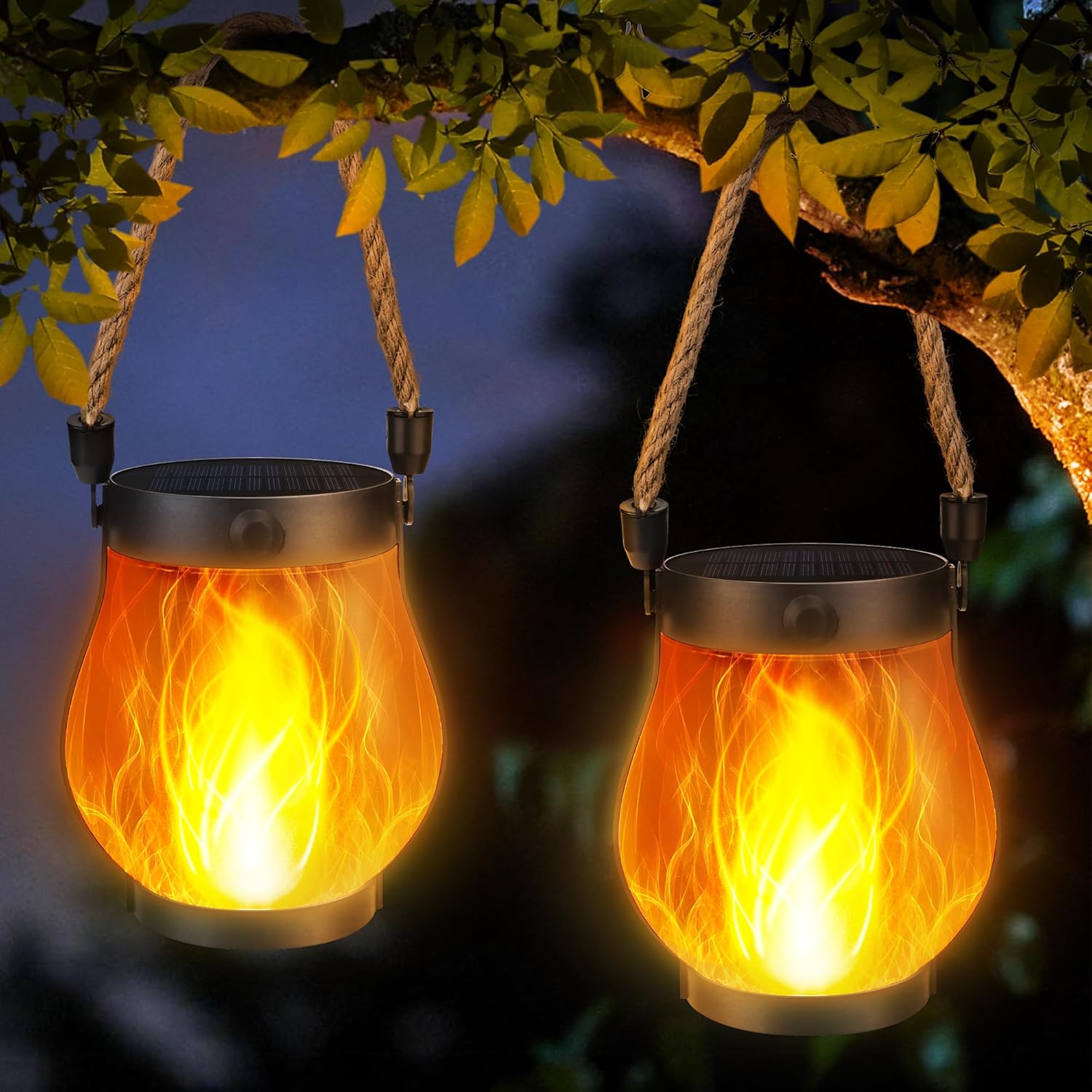 🔥ON SALE 59% OFF🔥Flickering Flame Garden Solar Lights with Dual Charging USB & Solar